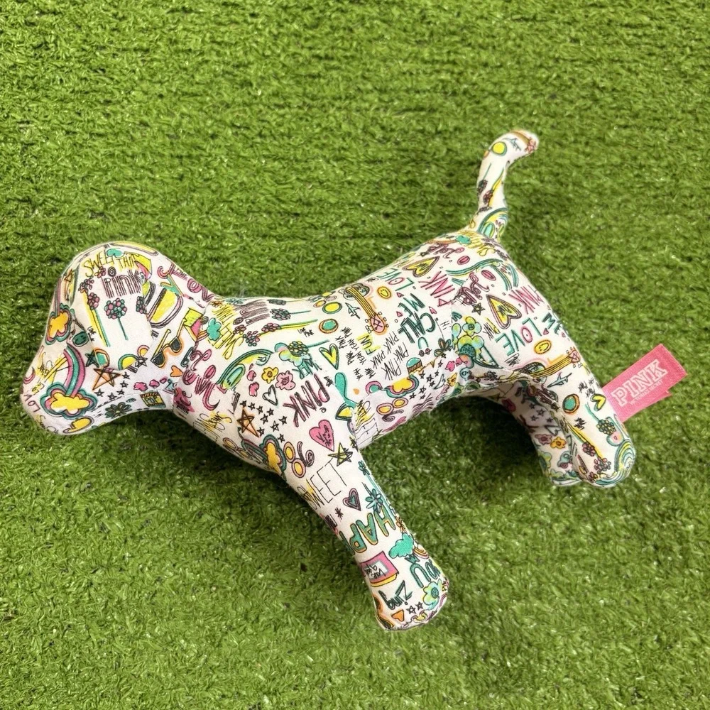 VTG Y2k Victoria's Secret‎ Collectible Pink Plush Stuffed Mini Dog Small Toy